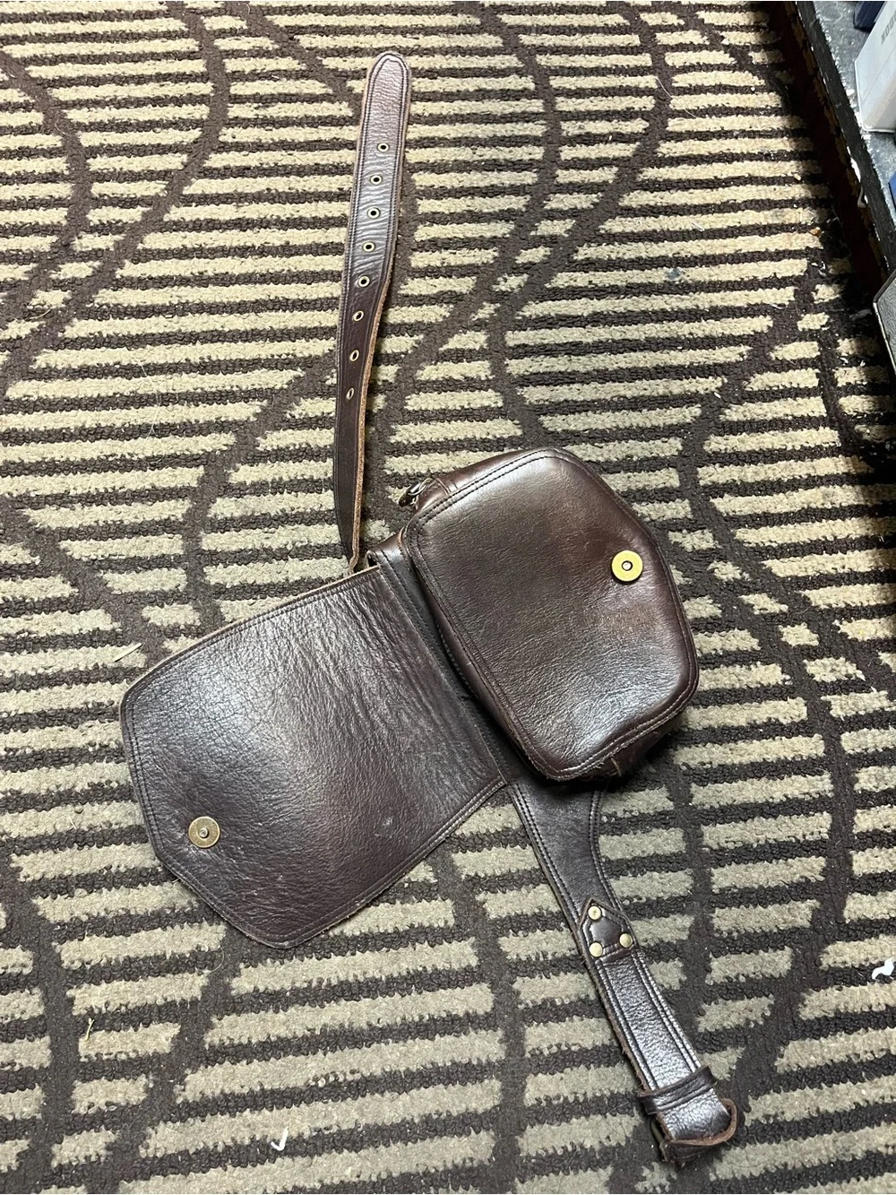 Brown Leather Men's Waist Bag